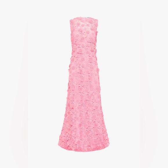 Leo Lin Eva Pink Floral Appliqued Lace Sleeveless Maxi Gown AU8/US4 NWT - Picture 8 of 13